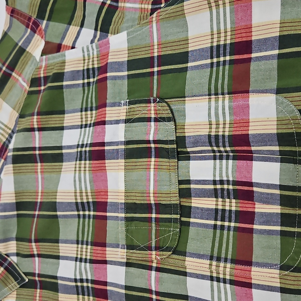Orvis Sporting Traditions Short Sleeve Green Plaid Two Pocket Shirt Sze XL #1057 - Picture 5 of 16